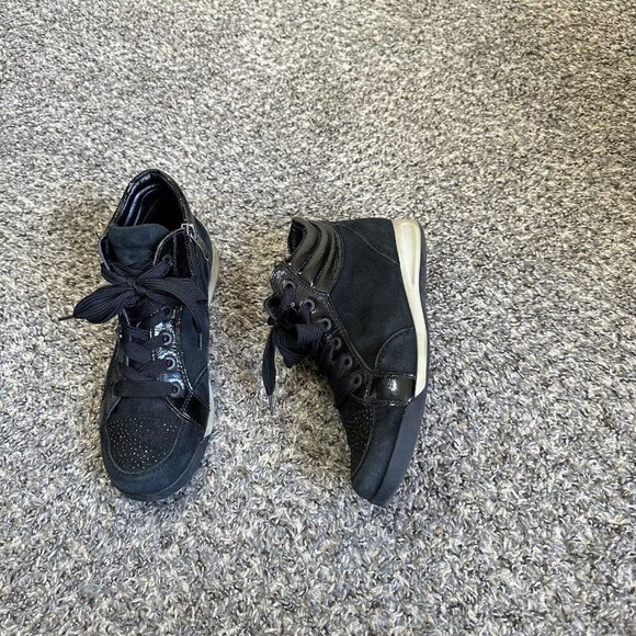 ARA REVA High Top Sneakers Boots Black Leather Side Zip Comfort Shoe UK 3.5 US 6 - Picture 9 of 10